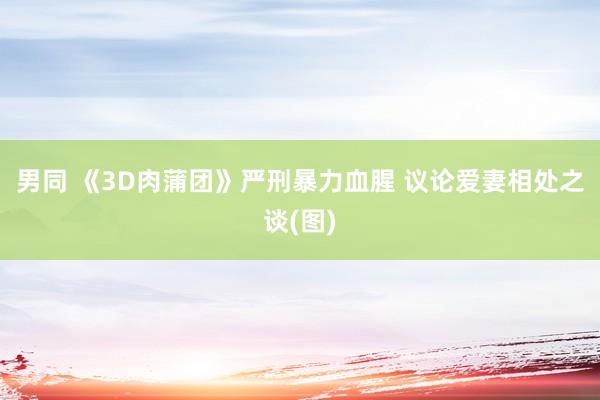 男同 《3D肉蒲团》严刑暴力血腥 议论爱妻相处之谈(图)