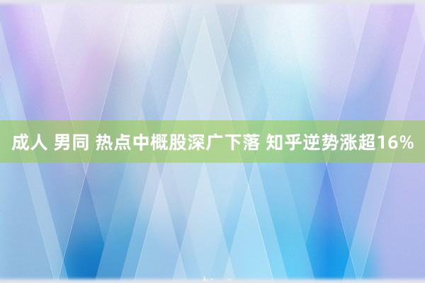 成人 男同 热点中概股深广下落 知乎逆势涨超16%