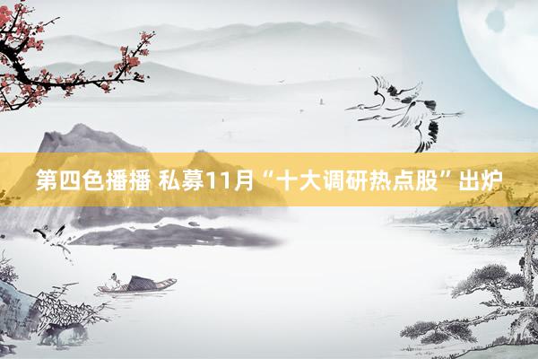 第四色播播 私募11月“十大调研热点股”出炉