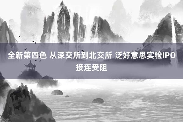 全新第四色 从深交所到北交所 泛好意思实验IPO接连受阻