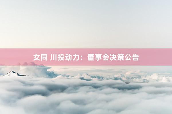 女同 川投动力：董事会决策公告